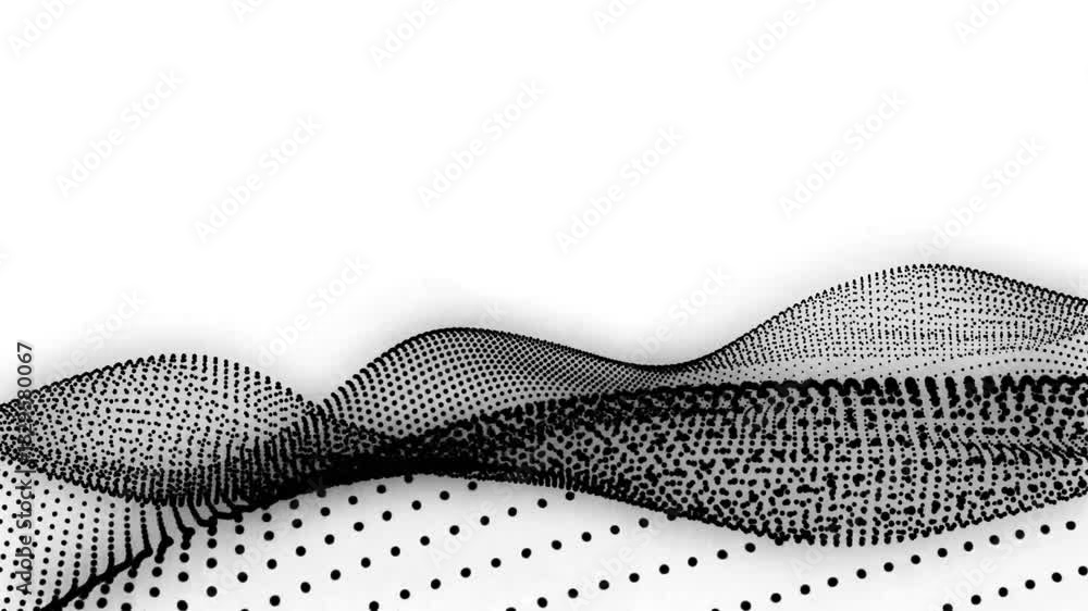 Poster abstract black dot wave technology with light digital effect corporate concept. looping animated bac