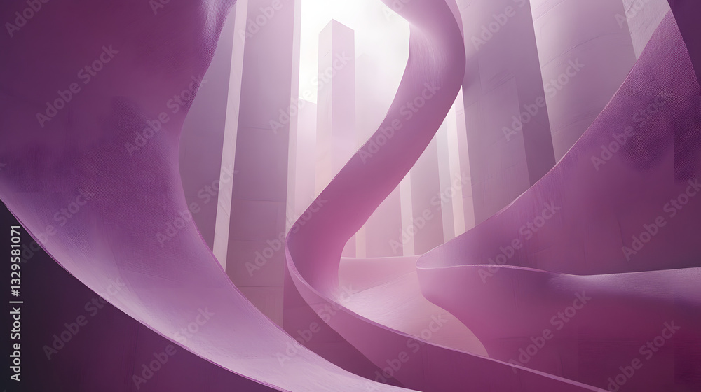 Poster a striking purple abstract design featuring dynamic polygon textures swirling in motion creating a u