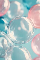 A photo of floating circles in pastel tones