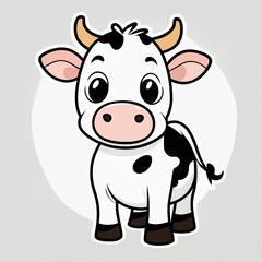 funny cow vector illustration