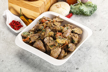 Chicken liver in cream sauce