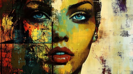 Abstract Woman's Face Art: Elegant Beauty in Modern Art