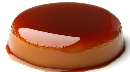 Obraz premium Caramel flan on white, dessert, sweet