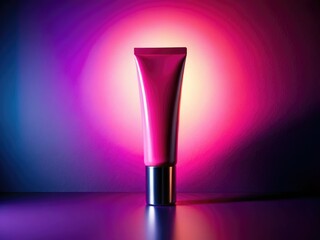Lip Plumper Silhouette, Backlit Cosmetic Product Photography, Flat Lay, High Contrast Image