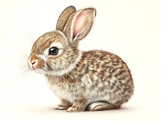 Obraz premium Adorable brown bunny rabbit kit sitting.