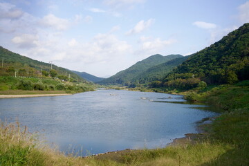 Fototapeta premium Scenic View of the Seomjin River in Gokseong County