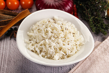 Indian cuisine jeera basmati rice