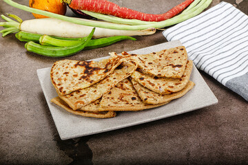 Indian Aloo Paratha - bread with potato