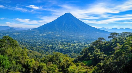 Fototapeta premium Guatemalan Mountains. Majestic Landscape of Mountain, Sky, and Forest View
