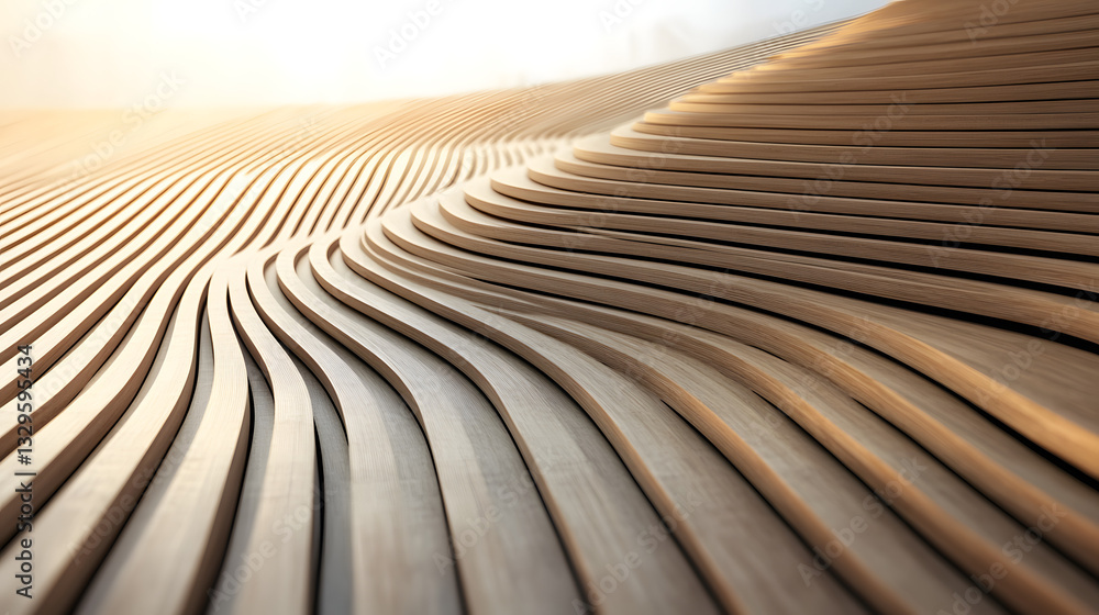 Poster wooden structure with motion blur creating an artistic impression highlighting emotive linear pieces
