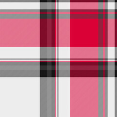 Vibrant pink, red, grey, and white plaid pattern.  Perfect for textile design, fashion, website backgrounds, or any project needing a stylish and classic checkered texture.