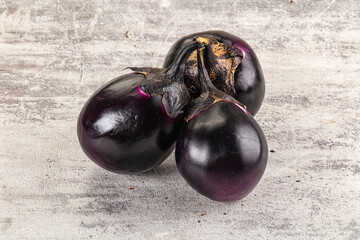 Raw violet and black eggplant