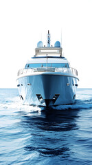 lavish yacht sailing on a pristine blue sea under clear skies vertical
