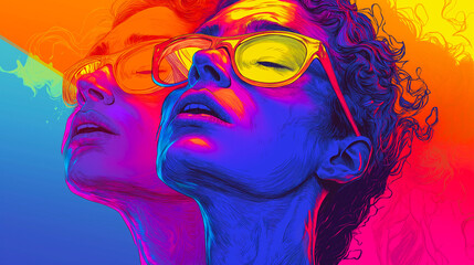 Illustration du concept de la lutte intérieure concernant l'identité de genre