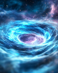 Cosmic vortex in a swirling nebula