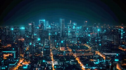 Obraz premium Quantum Computing-powered Autonomous City Control