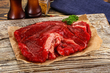 Raw beef meat piece for cooking