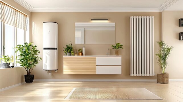Combi boiler installed in a residential space with an efficient radiator heating setup.
