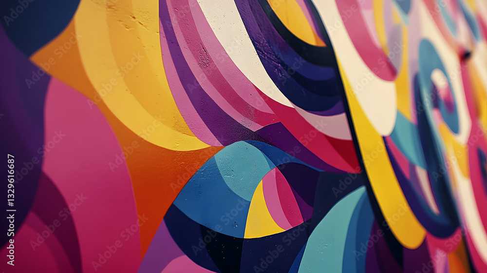 Poster brightly colored wall covered with paint displaying a vibrant explosion of artistic expression and c