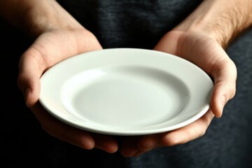 Empty Plate in Hands: A Symbol of Hunger and Need