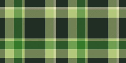 Warp texture pattern seamless, custom tartan vector background. Veil plaid check textile fabric in dark and lime colors.
