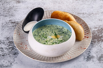 Cold Russian soup okroshka