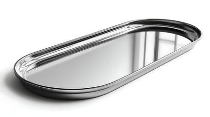 Polished Oval Serving Tray Reflecting Light