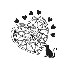  Pattern in the form of a mandala. Henna tattoo mandala. Mehndi style. Decorative pattern in oriental style. Coloring book page.