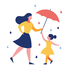 Rainy Day Dance: A Mother's Day Joyful Embrace art fun love cute care 