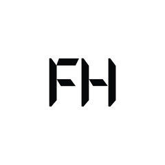 FH monogram logo design letter text name symbol monochrome logotype alphabet character simple logo