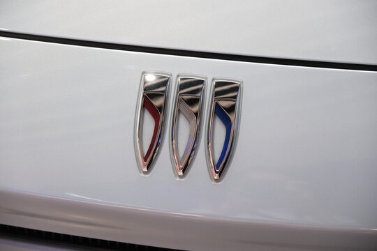 Shanghai,China-March 9th 2025: Buick car brand logo close up