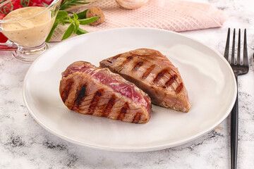 Delicous grilled tuna dish steak
