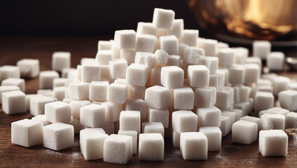 Obraz premium A Neat Arrangement of Sugar Cubes Perfect for Sweetening Your Favorite Beverages