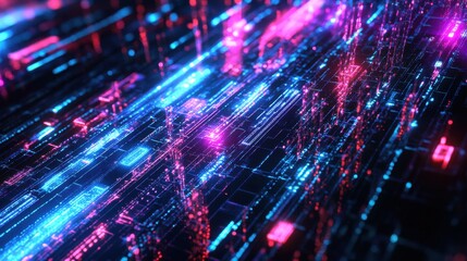 Fototapeta premium Holographic Quantum Interface Displaying Dynamic Data