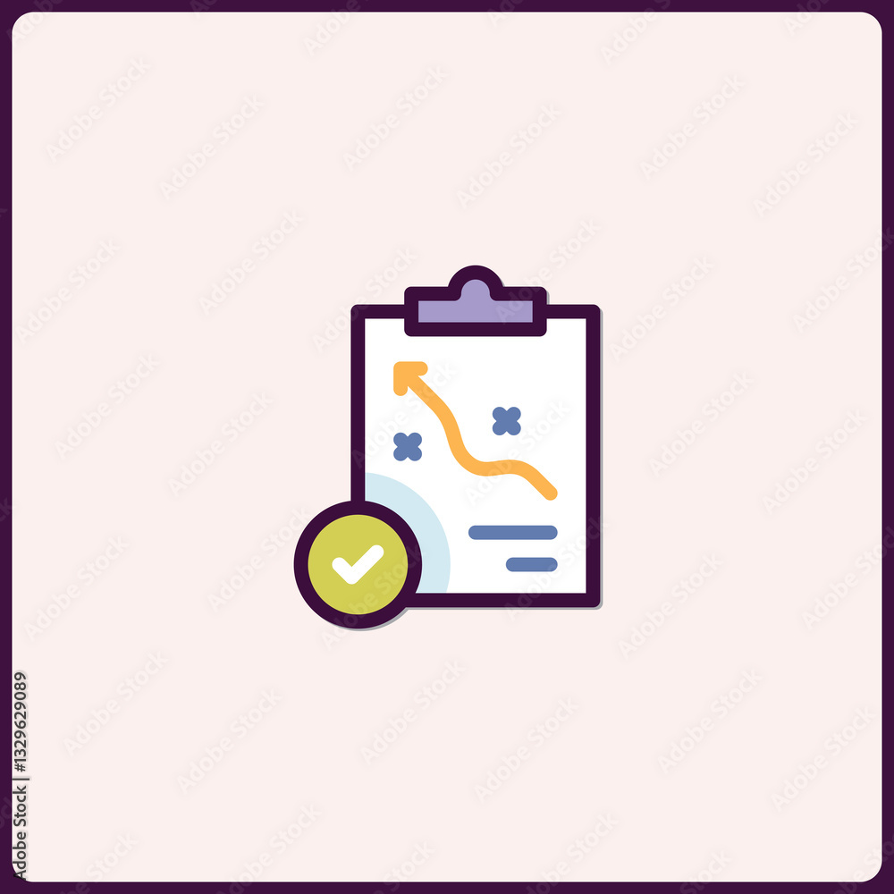Poster graphical representation of business strategy implementation and success achieved