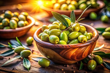 Green Olives Photography: Fresh, Ripe, Mediterranean Harvest