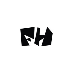 FH monogram logo design letter text name symbol monochrome logotype alphabet character simple logo