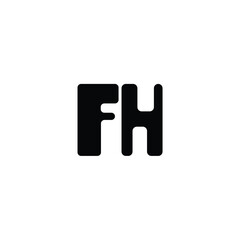 FH monogram logo design letter text name symbol monochrome logotype alphabet character simple logo