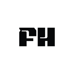 FH monogram logo design letter text name symbol monochrome logotype alphabet character simple logo