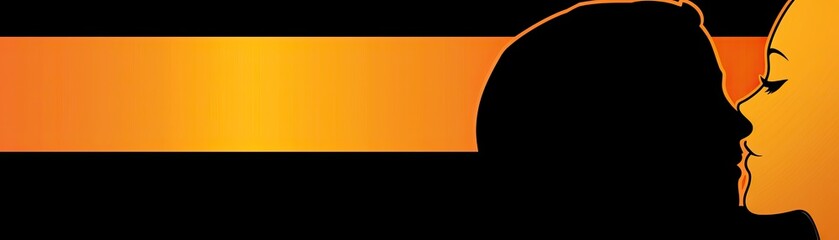 Silhouette couple kissing, sunset background, romance concept