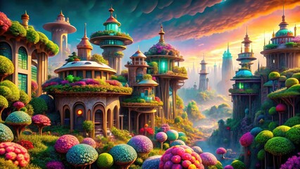 Obraz premium Macro Photography: Innovative Travel Destinations, Vibrant Architecture, Imaginative Landscapes