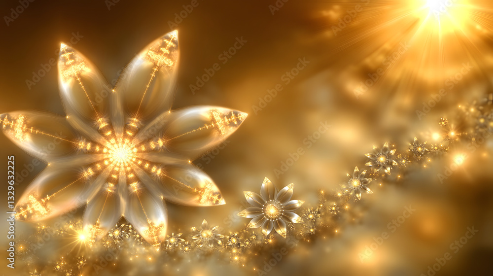 Aufkleber beautiful flower illuminated by soft light with a dreamy background creating a captivating atmospher