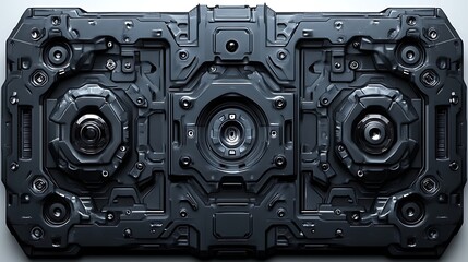 Fototapeta premium Futuristic Dark Grey Metallic Panel Design