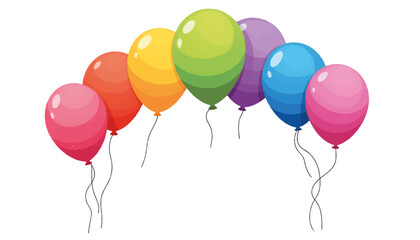 Colorful pride balloons forming a rainbow arch, celebration of diversity