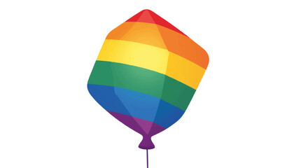 Fototapeta premium Colorful pride balloon in geometric cube shape, celebration of diversity
