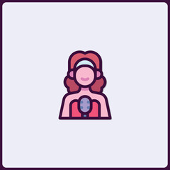 Podcast host icon showcasing audio production and broadcasting theme