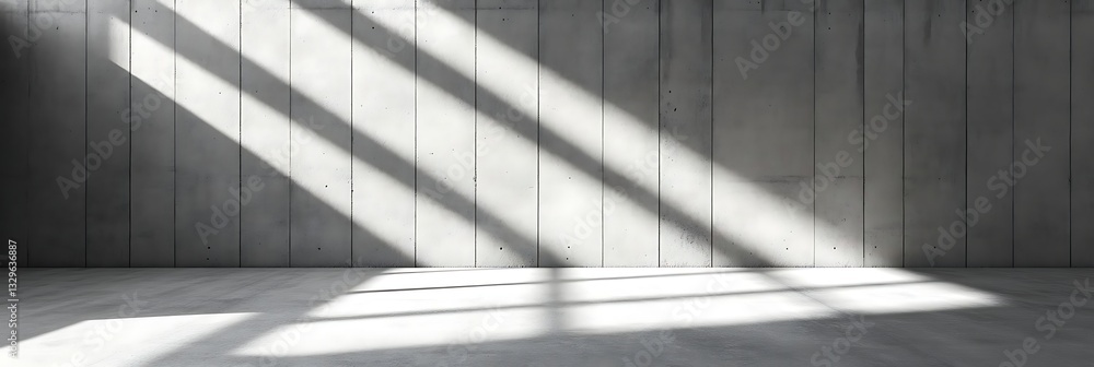 Aufkleber minimalist empty concrete wall with subtle light and shadow effects, modern architectural interior, 