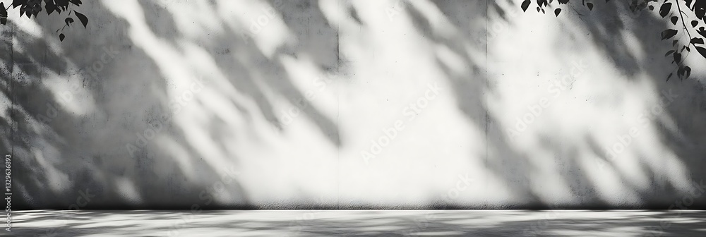 Aufkleber minimalist empty concrete wall with subtle light and shadow effects, modern architectural interior, 
