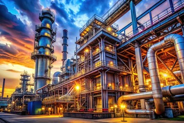 Fototapeta premium Industrial Power Plant: Advanced Machinery & Energy Generation - High-Resolution Architectural Photography