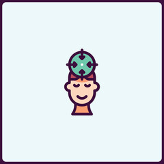 Focused mindset icon representing targeted thinking or problem solving process